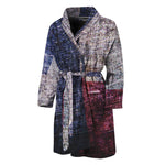 Grunge Texas Flag Print Men's Bathrobe
