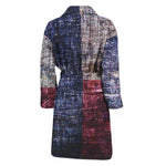 Grunge Texas Flag Print Men's Bathrobe