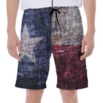 Grunge Texas Flag Print Men's Beach Shorts
