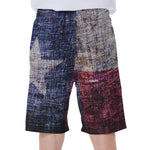 Grunge Texas Flag Print Men's Beach Shorts