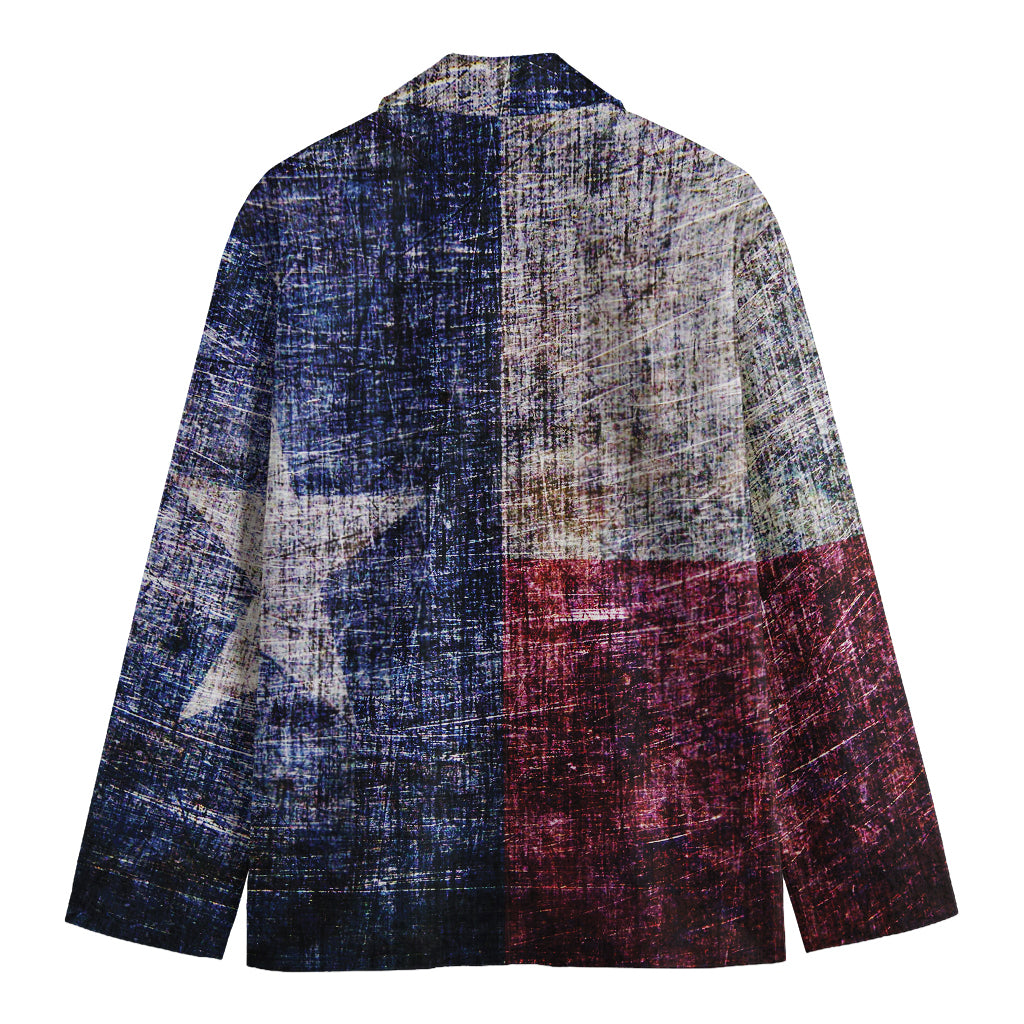 Grunge Texas Flag Print Men's Blazer