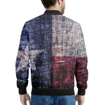 Grunge Texas Flag Print Men's Bomber Jacket