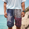 Grunge Texas Flag Print Men's Cargo Shorts