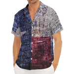 Grunge Texas Flag Print Men's Deep V-Neck Shirt