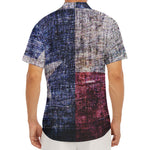 Grunge Texas Flag Print Men's Deep V-Neck Shirt