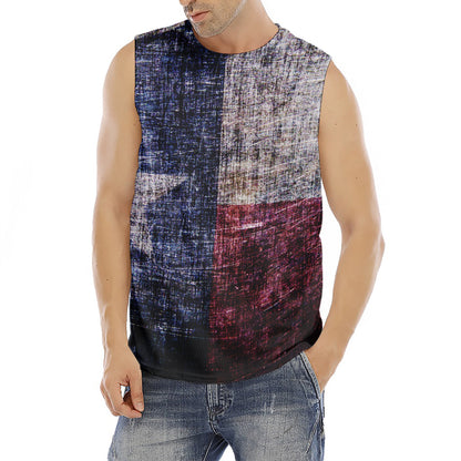 Grunge Texas Flag Print Men's Fitness Tank Top