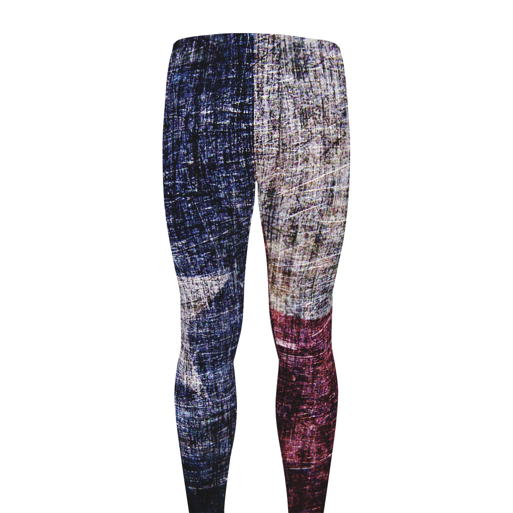 Grunge Texas Flag Print Men's leggings