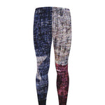 Grunge Texas Flag Print Men's leggings