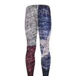 Grunge Texas Flag Print Men's leggings