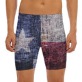 Grunge Texas Flag Print Men's Long Boxer Briefs