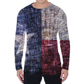 Grunge Texas Flag Print Men's Long Sleeve T-Shirt