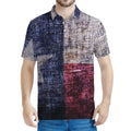 Grunge Texas Flag Print Men's Polo Shirt