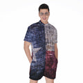 Grunge Texas Flag Print Men's Romper