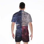 Grunge Texas Flag Print Men's Rompers