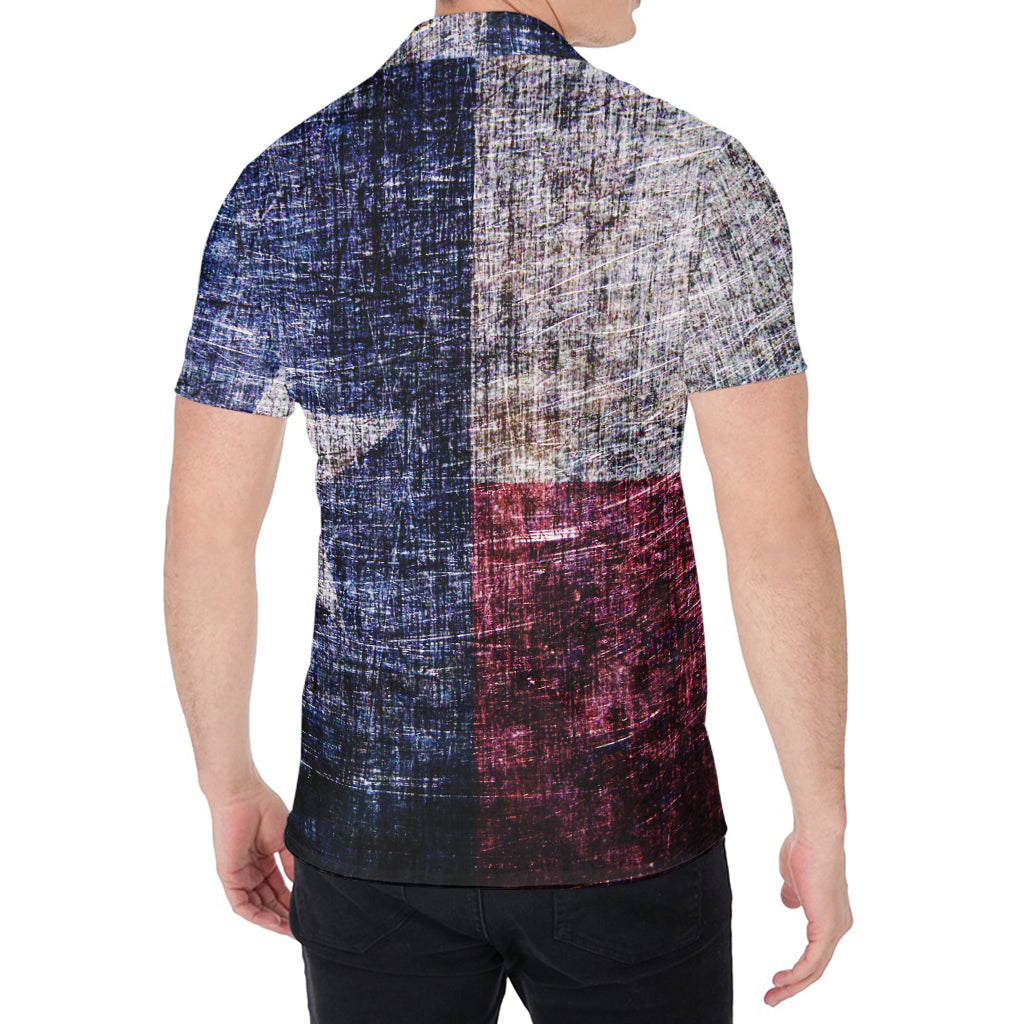Grunge Texas Flag Print Men's Shirt