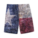 Grunge Texas Flag Print Men's Sports Shorts
