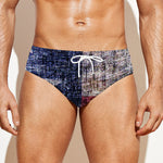 Grunge Texas Flag Print Men's Swim Briefs