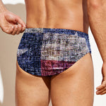 Grunge Texas Flag Print Men's Swim Briefs