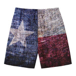Grunge Texas Flag Print Men's Swim Trunks