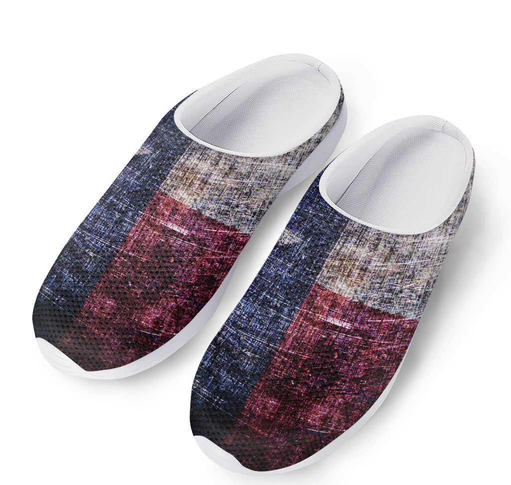 Grunge Texas Flag Print Mesh Casual Shoes