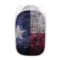 Grunge Texas Flag Print Mesh Laundry Hamper