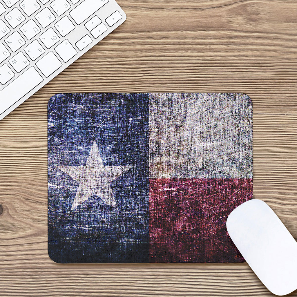 Grunge Texas Flag Print Mouse Pad
