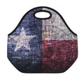 Grunge Texas Flag Print Neoprene Lunch Bag