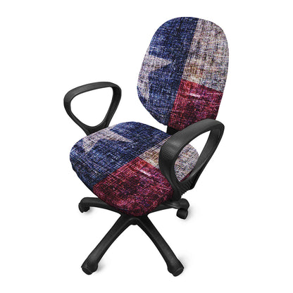 Grunge Texas Flag Print Office Chair Cover