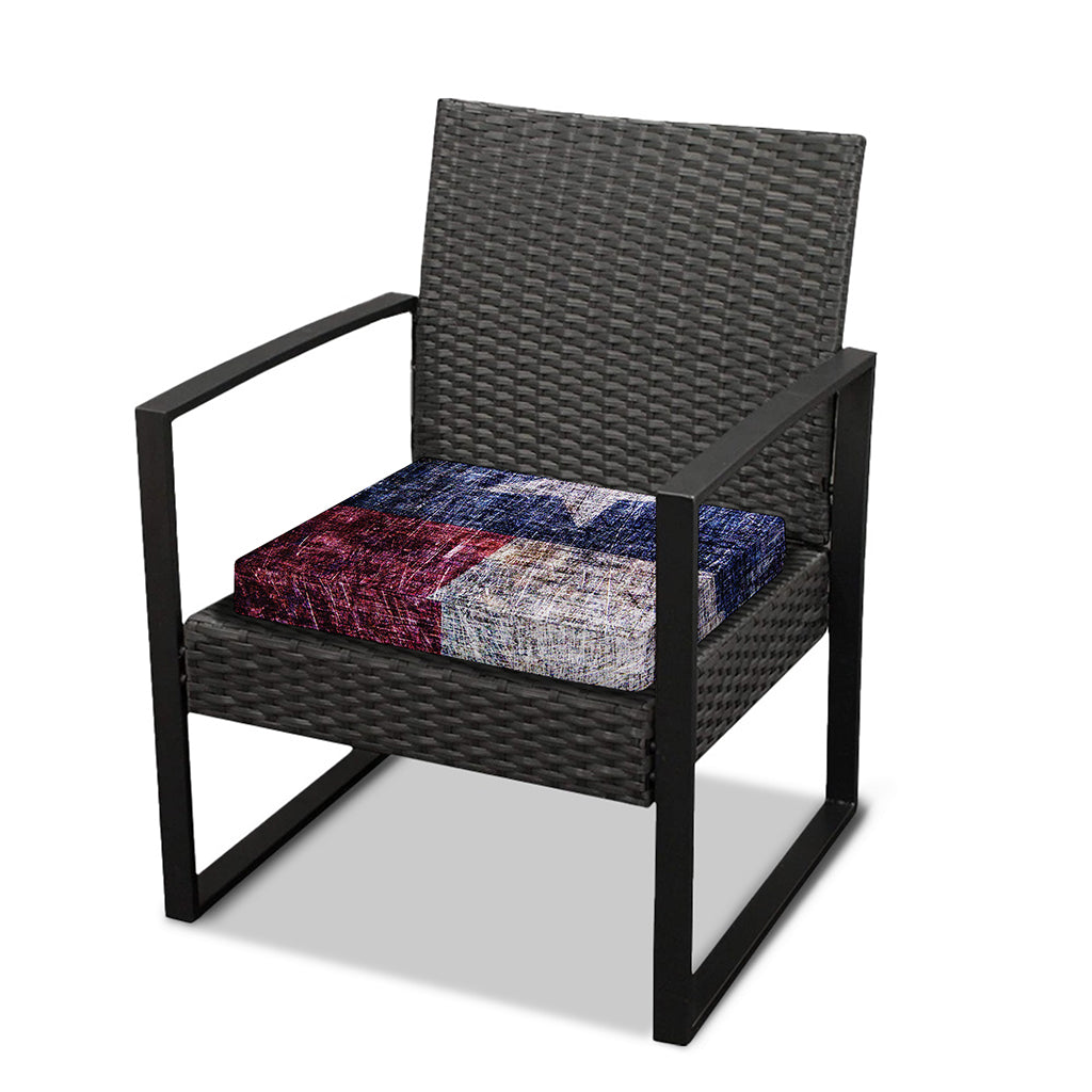 Grunge Texas Flag Print Outdoor Seat Cushion Cover