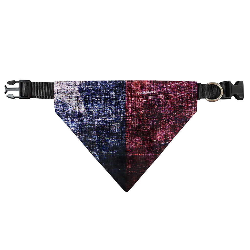 Grunge Texas Flag Print Over The Collar Dog Bandana