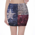 Grunge Texas Flag Print Pencil Mini Skirt