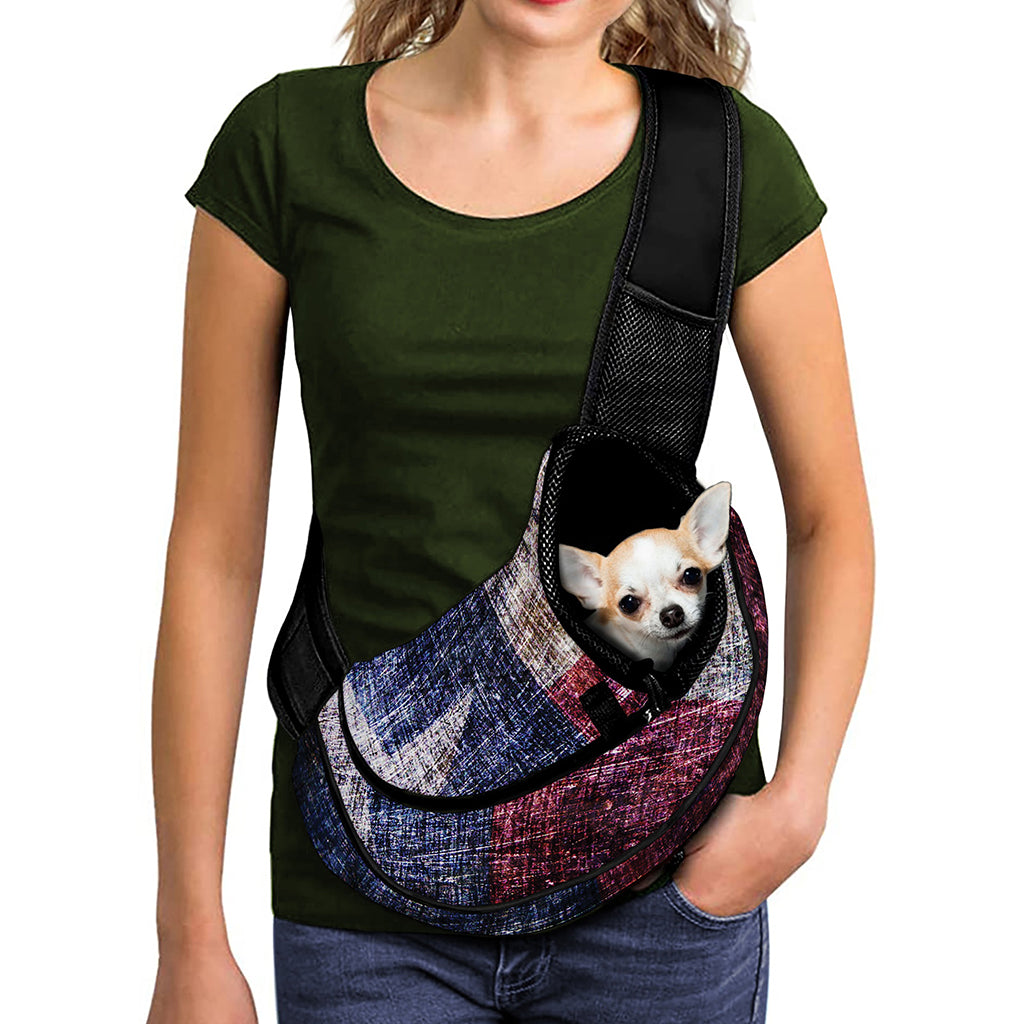 Grunge Texas Flag Print Pet Sling Carrier
