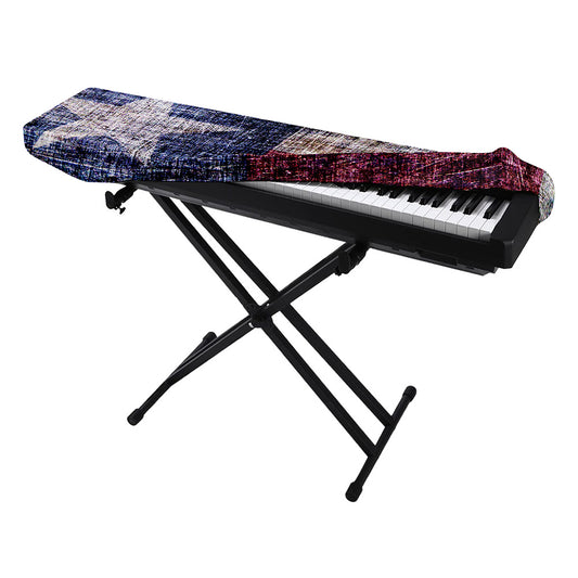 Grunge Texas Flag Print Piano Keyboard Cover