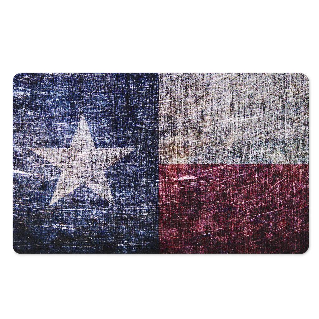 Grunge Texas Flag Print Polyester Doormat