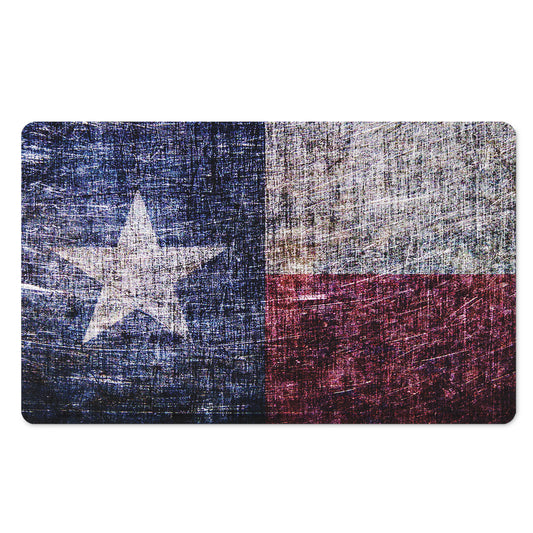 Grunge Texas Flag Print Polyester Doormat