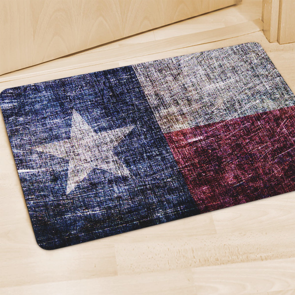 Grunge Texas Flag Print Polyester Doormat