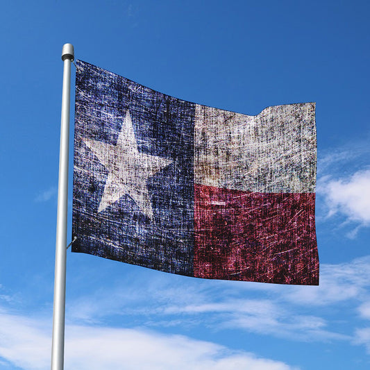 Grunge Texas Flag Print Polyester Flag