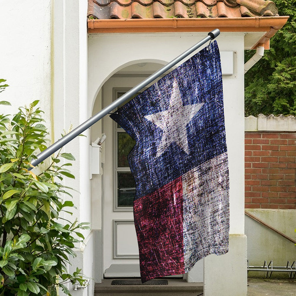 Grunge Texas Flag Print Polyester Flag