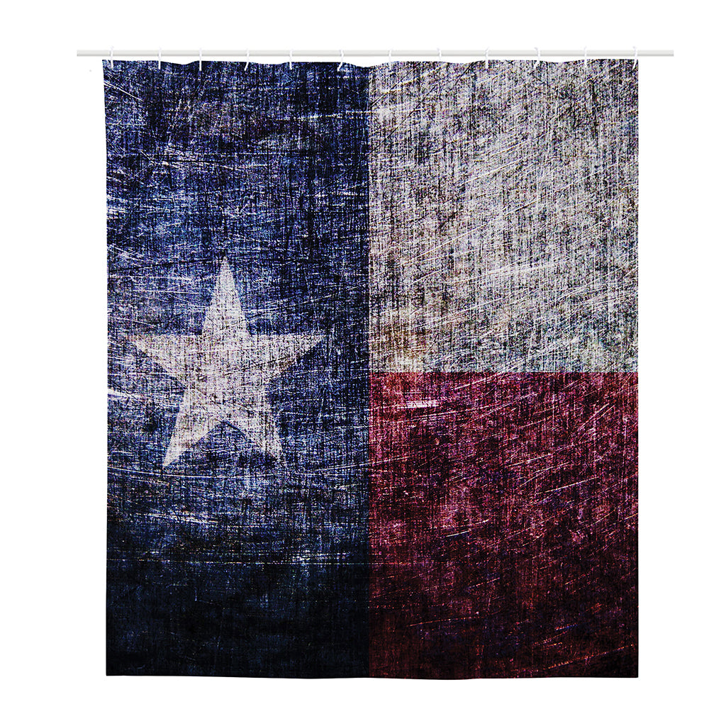 Grunge Texas Flag Print Polyester Shower Curtain