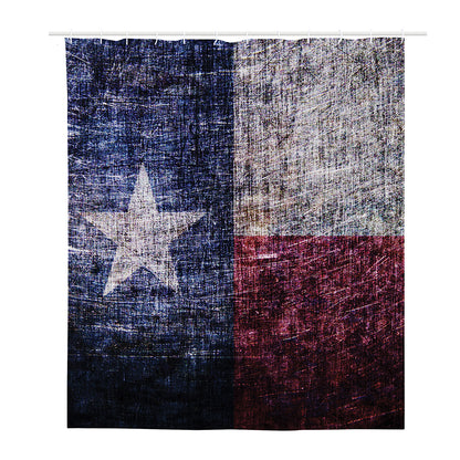 Grunge Texas Flag Print Polyester Shower Curtain