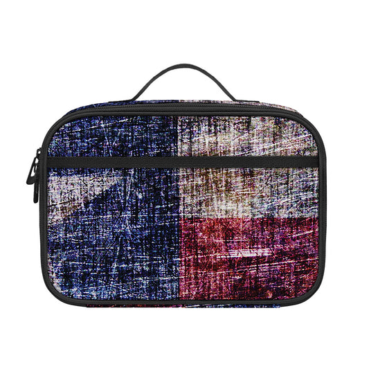 Grunge Texas Flag Print Portable Lunch Bag