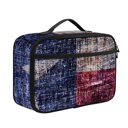 Grunge Texas Flag Print Portable Lunch Bag