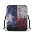 Grunge Texas Flag Print Rectangular Crossbody Bag