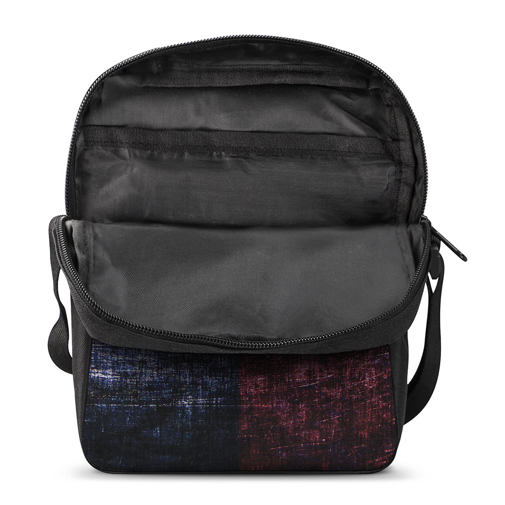 Grunge Texas Flag Print Rectangular Crossbody Bag