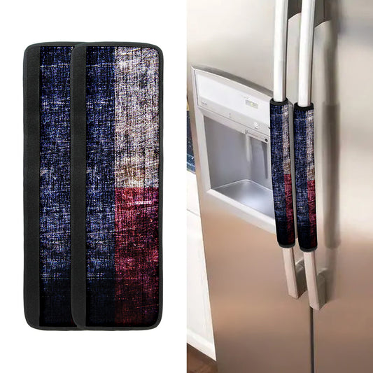 Grunge Texas Flag Print Refrigerator Handle Covers