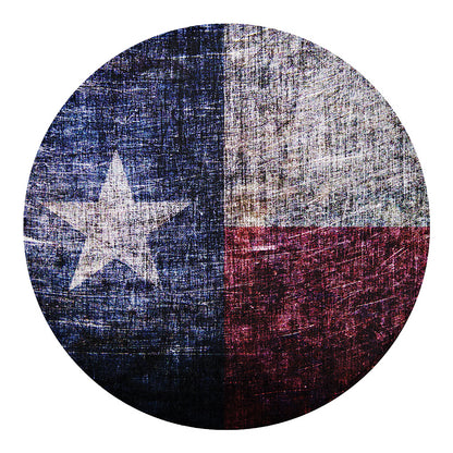 Grunge Texas Flag Print Round Blanket