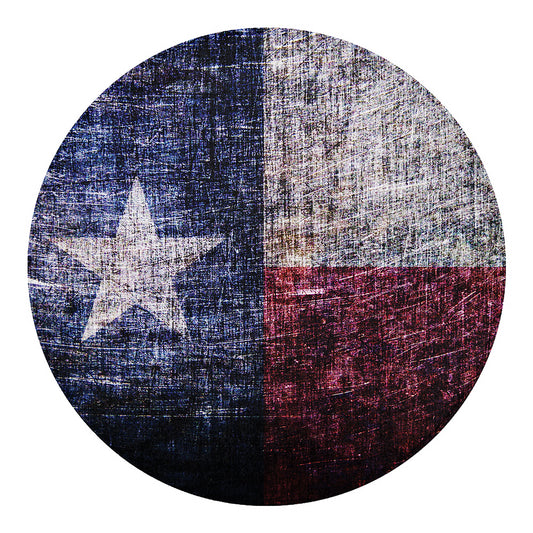 Grunge Texas Flag Print Round Blanket