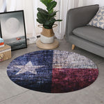 Grunge Texas Flag Print Round Rug