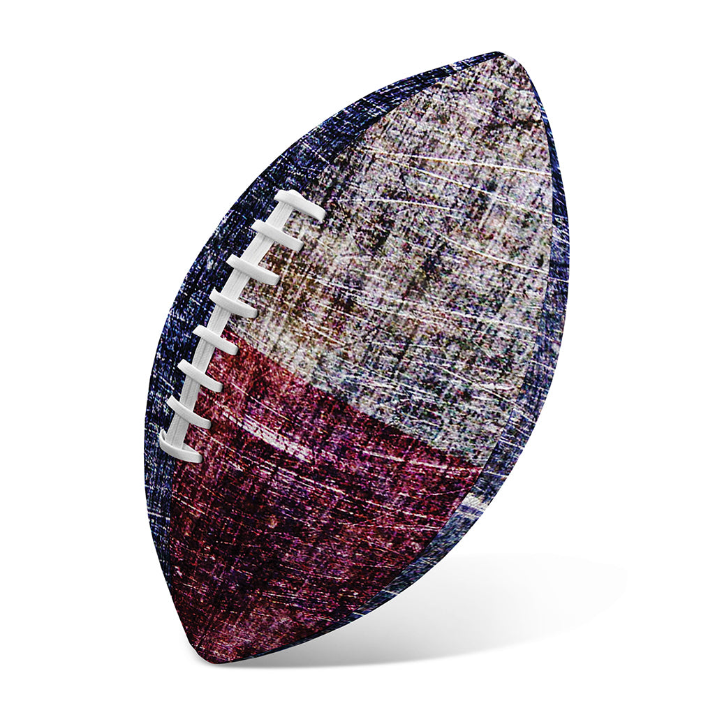 Grunge Texas Flag Print Rugby Ball