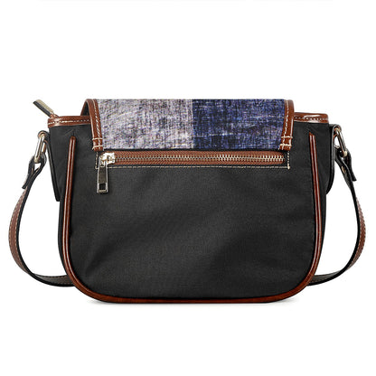 Grunge Texas Flag Print Saddle Bag